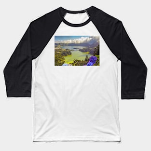 Sete Cidades green and blue lakes in the Azores, Portugal Baseball T-Shirt